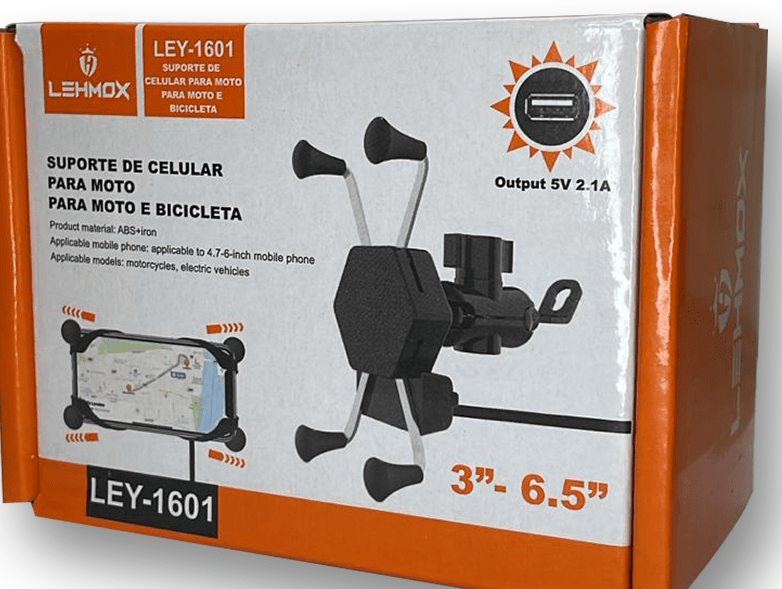 SUPORTE DE CELULAR PARA MOTO E BICICLETA LEY-1601 LEHMOX