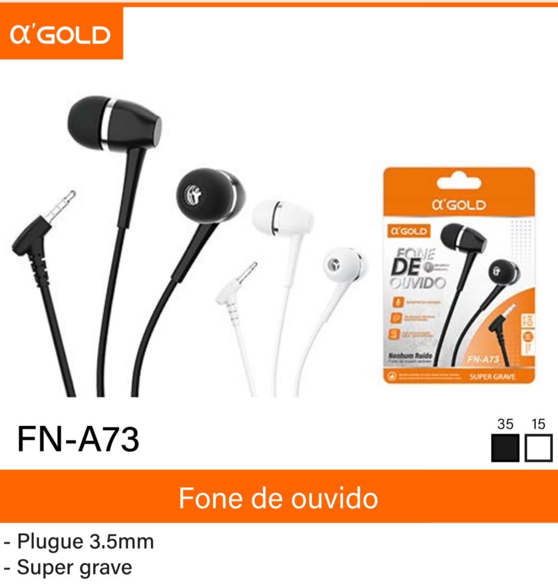 FONE DE OUVIDO OL GOLD FN-A 73 BRANCO